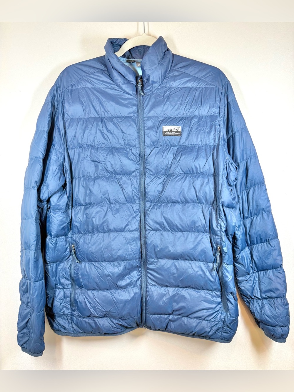 Eddie Bauer Men’s Navy Blue Quilted Packable Puffer Jacket Size Medium